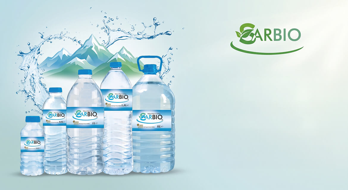 Sarbio natural mineral water PET bottle types and sizes